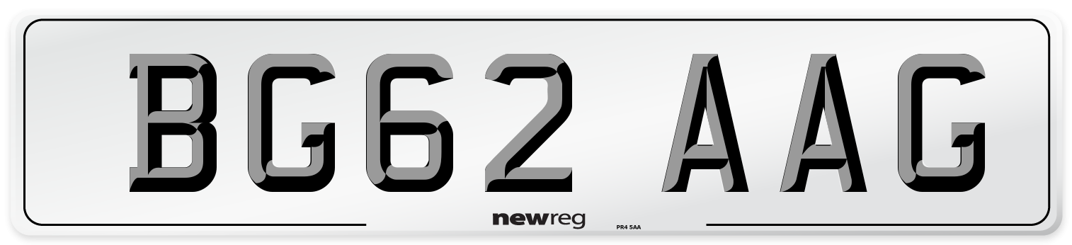 BG62 AAG Number Plate from New Reg